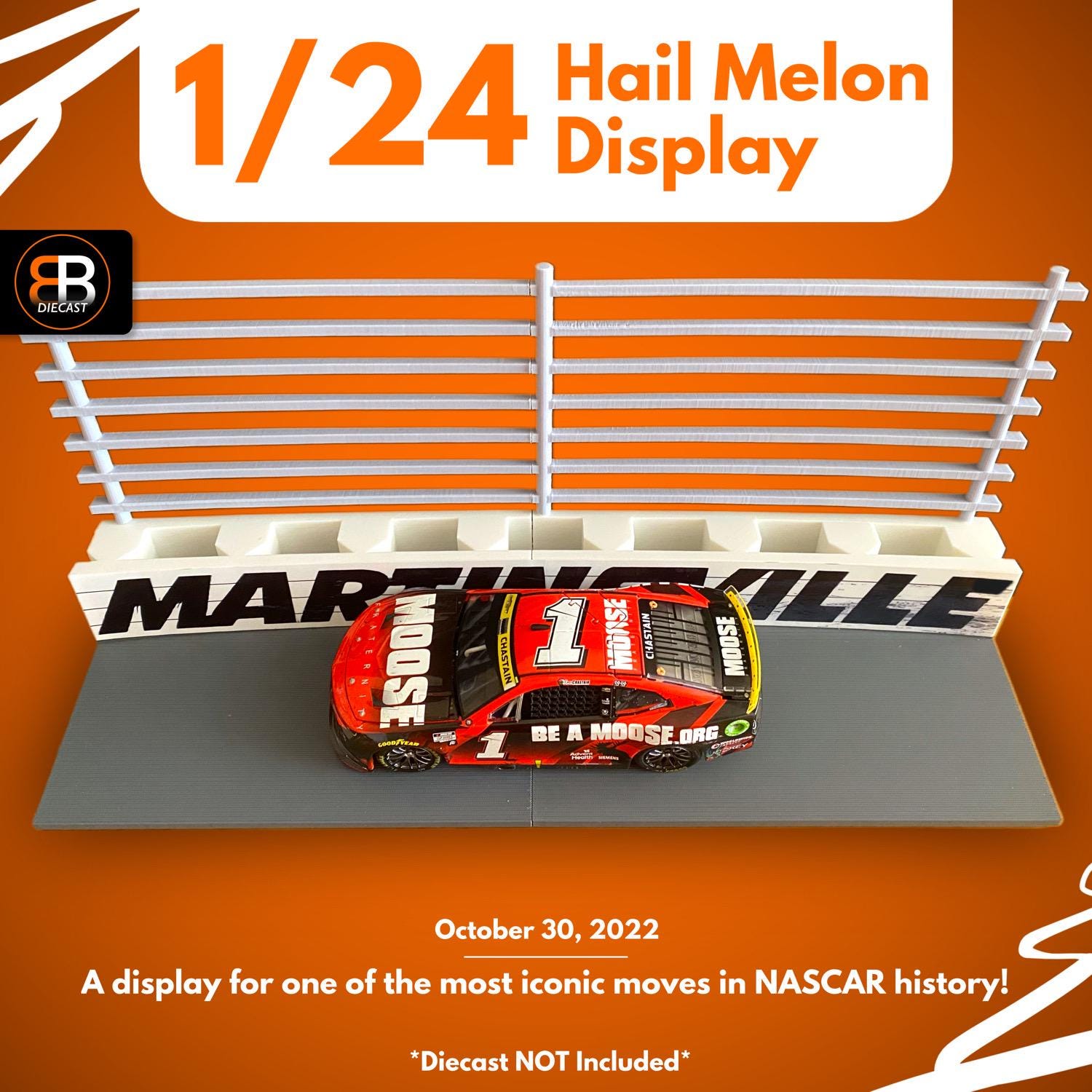Ross Chastain 1/24 Hail Melon Martinsville Wall Ride Display