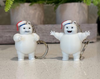 Llavero de la película Cazafantasmas, minifiguras Stay Puft Marshmallow Man impresas en 3D, 2", adorables y personalizadas