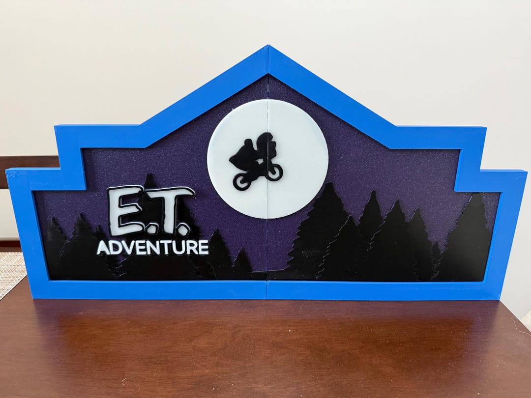 ET Adventure Glow in the Dark Ride Sign Universal Studios Orlando Wall ...