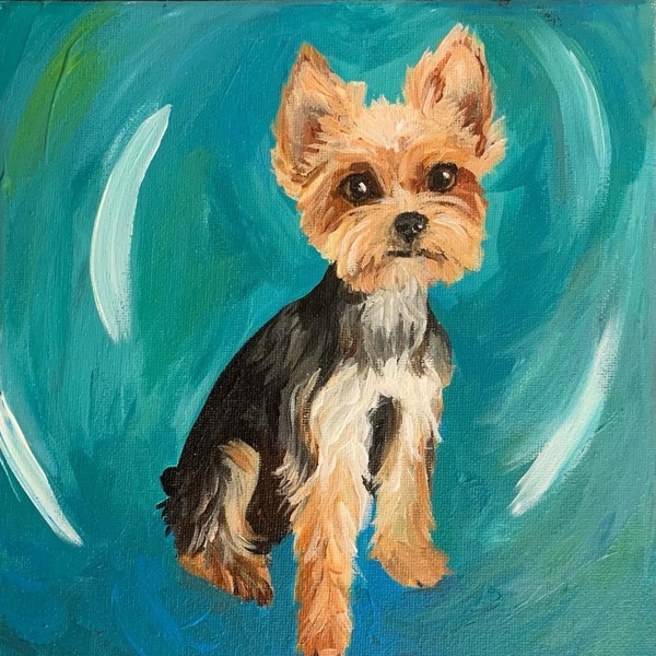 Acrylic Dog Painting Etsy