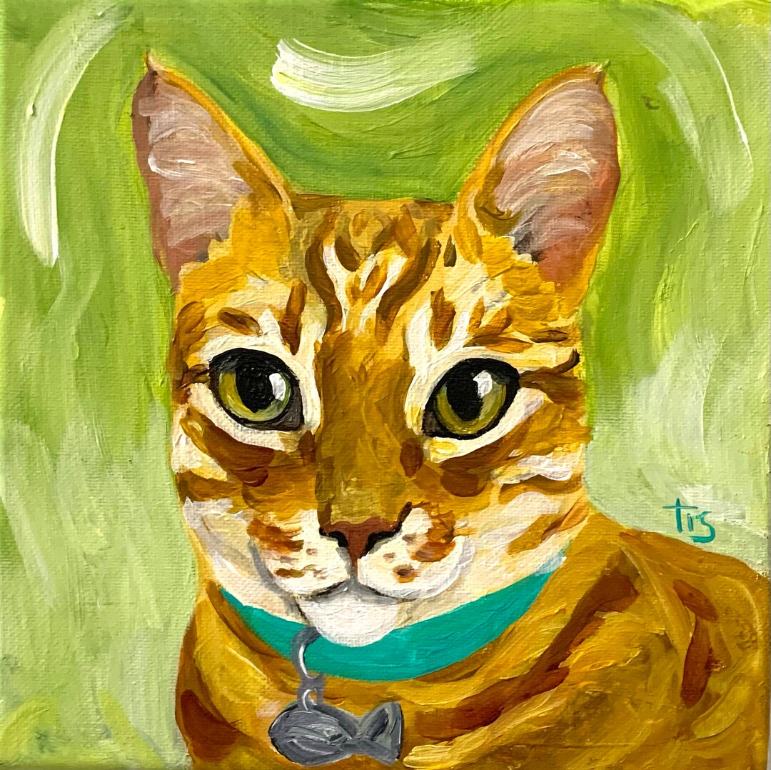 Hand Painted Pet Portrait Personalized Dog Painting Cat Etsy