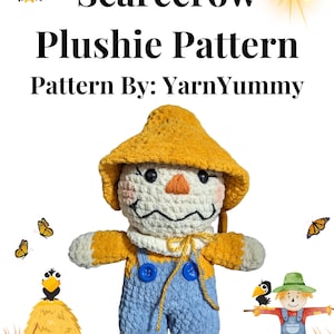 Padrão de pelúcia de espantalho - Espantalho de crochê - Amigurumis de Halloween - Bichos de pelúcia de outono - *Padrão em PDF SOMENTE*