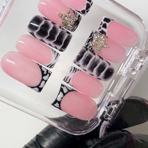 Animal print French press on nails