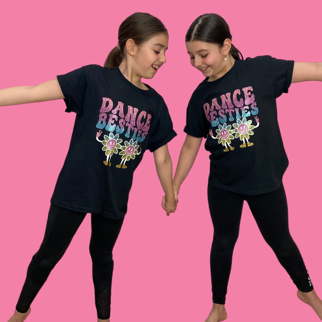 Dance Besties Tshirt, Girls Dance Top, Retro Dance Shirt, Best Friends