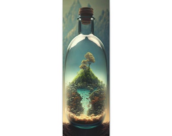 Life in a Bottle. 12" x 36"  AI, ai generated art, digital art, canvas art abstract, office wall decor, abstract wall art, ai assisted art