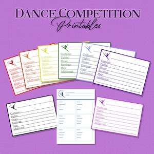 8 Farben Dance Contest Kostüme Karten & Ergebnisblätter Download