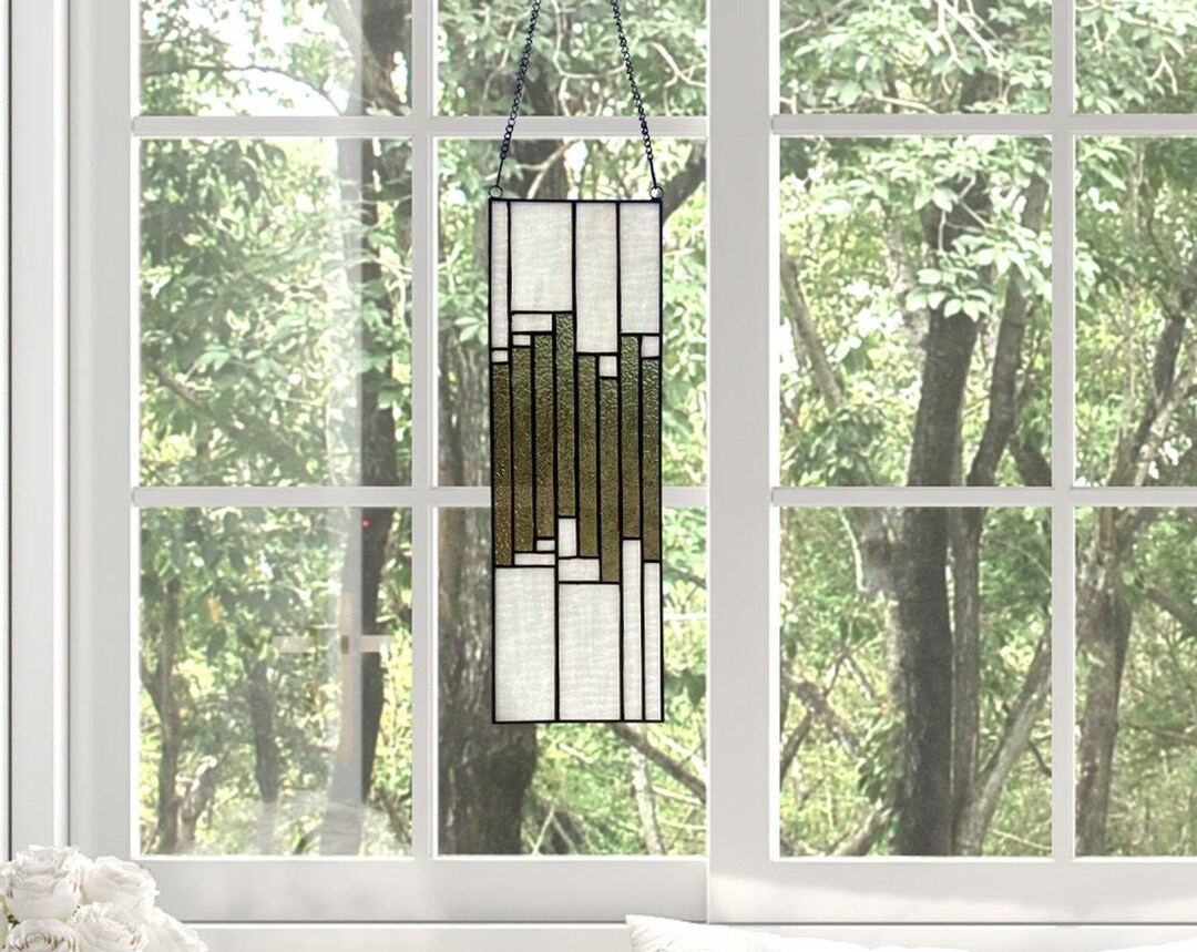 Stained Glass Panels With Hanging Chain Stained Glass Panels Etsy