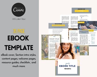 Ebook Template Canva, Template Bundle, Editable Pages, Customizable Workbook