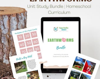 Paquete de estudio de la unidad sobre lombrices de tierra / Plan de estudios para la educación en el hogar / Actividades imprimibles