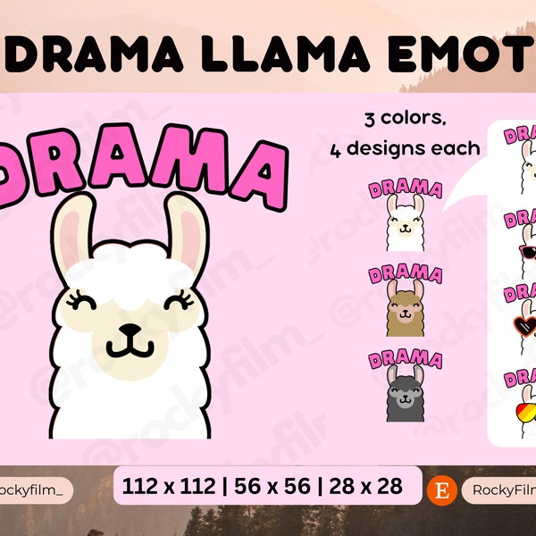 Llama Emotes Twitch Etsy