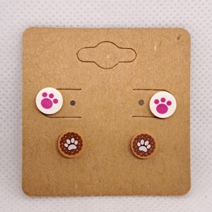 Paw print Earrings, 2 p