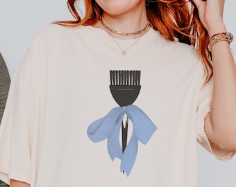 Hairstylist Bow Shirt For Hair Colorist Coquette Women Bow Tshirt  Ribbon Tee Cosmetologist Work Fashion For Salon Wear Shirt for Beautician