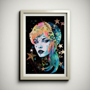 Rebellious Aquarius Poster, Aquarius Zodiac Sign, Rebel Woman Astrology Poster