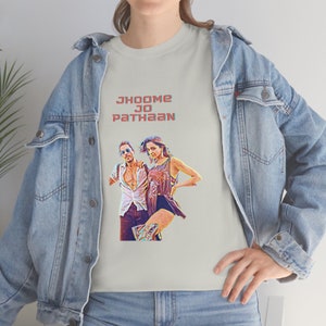 Bollywood Icon Unisex Heavy Cotton Tee | Hindi Movie gift, Shah Rukh Khan, Deepika, Pathaan blockbuster tee