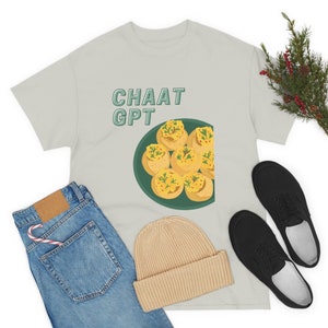 Street Food Pun Unisex Heavy Cotton Tee | ChatGPT, Chaat, Food Lover gift, Indian Food, Desi Food