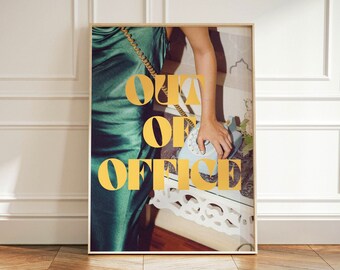 Retro Phone Out-of-Office Digital Prints for the Home Office | Nightlife Office Print |  Office and Home Decor | Aesthetic Art Gifts | 70s