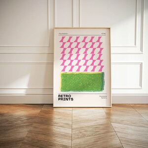 Modern Retro Pink and Green Textured Art Digital Print | 1960s Abstract Vibes| Art Gallery Poster | Witty Aesthetic Home Decor | Gift