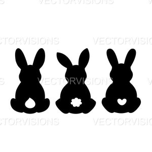 Easter Bunnies Svg, Bunnies Svg, easter svg,  Vector Cut file for Cricut,cricut,Silhouette, Pdf Png Eps Dxf,Decal,Sticker,Vinyl, Pin,Stencil