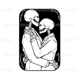 Skeleton Couple Svg, Skeleton Lovers Svg,Skeleton Love Svg,Skeleton Svg,Vector Cut file for Cricut,Silhouette,Pdf Png Eps Dxf, Decal,Stencil