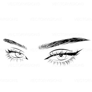 Eyes Svg, Lashes Svg, Brows Svg, makeup Svg, Liner Svg, Silhouette Svg, Cricut Svg, Cut to file Svg, Girl Svg, Makeup brand svg, Arch Brows