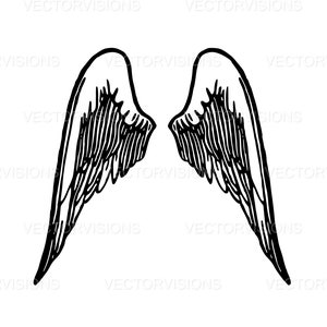 Angel Wings Svg, Large Wings Svg, Wings Svg, White Feather Wings Svg, Vector Cut file for Cricut,Pdf Png Eps Dxf,Decal,Sticker,Vinyl,Stencil
