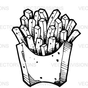 Fries Svg, French Fries Svg, Food Svg, French fries Svg, Vector Cut file for Cricut,Silhouette,Pdf Png Eps Dxf,Sticker, Stencil