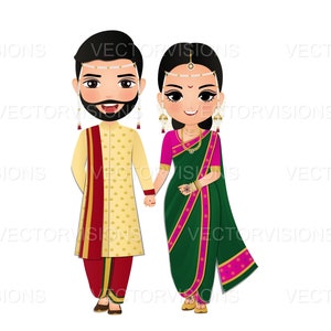 Indian Couple Clipart, Indian Wedding Clipart, Indian Couple Clipart, Indian,Bollywood Couple Clipart, Desi Couple Clipcart, Desi Wedding