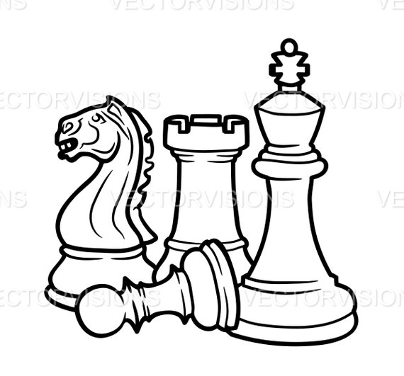 Chess Pieces Svg. Vector Cut file for Cricut, Silhouette, Pdf Png Eps Dxf,  Decal, Sticker, Vinyl, Pin