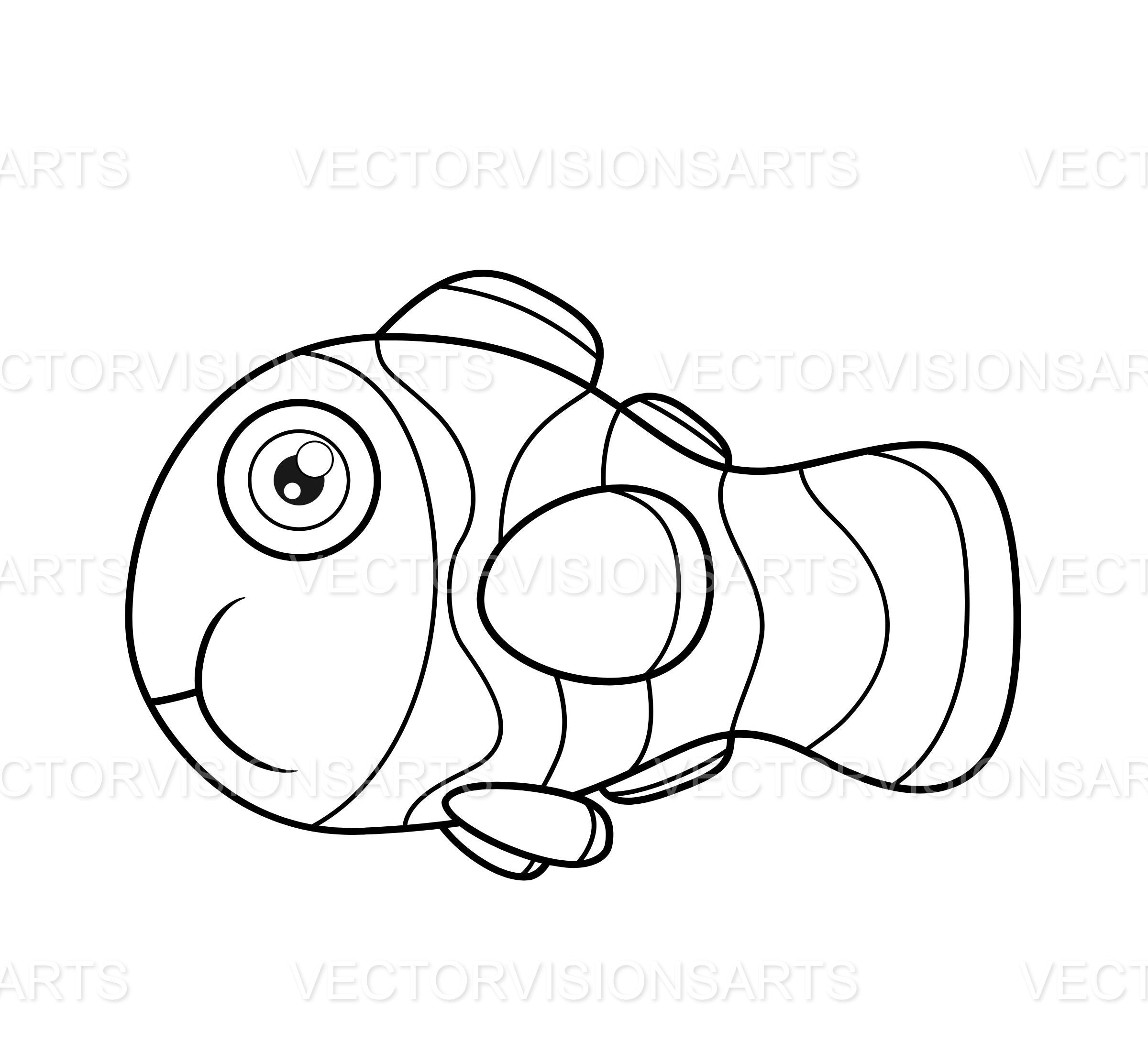 Clownfish Svg, Kids Learning Svg, Vector Cut File for Cricut,cricut ...