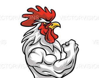 Muscular Chicken clipart, Chicken clipcart, Gym Chicken,Silhouette, chicken png, muscular chicken jpg, strong chicken art