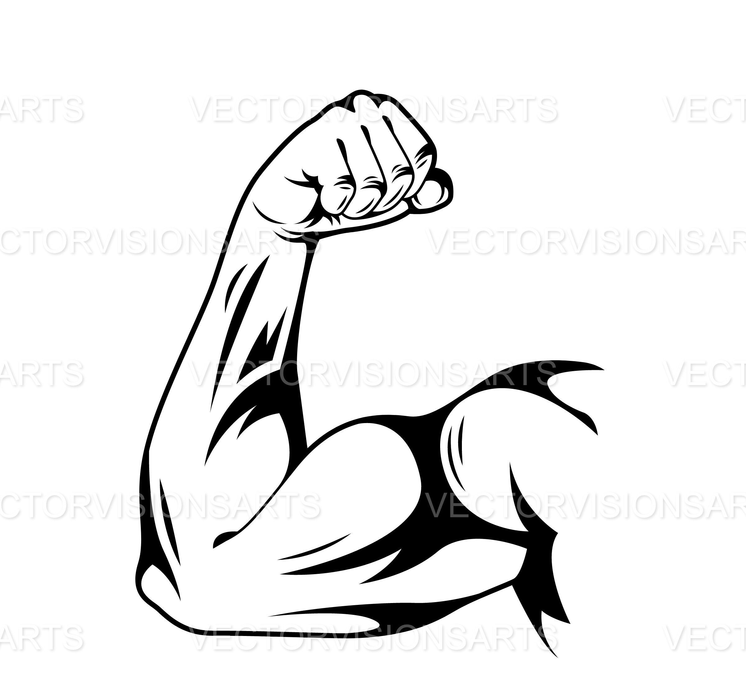 Gym Flexing Arm, Gym Flexing Arm Vector Cut File for Cricut, Cricut