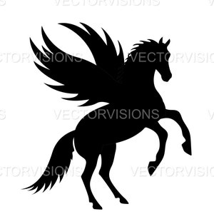 Pegasus svg, Cavalo alado Svg, Cavalo Svg, Arquivo de corte vetorial para Cricut, Cricut, Silhueta, Pdf Png Eps Dxf, Decalque, Adesivo, Vinil, Pin, Estêncil
