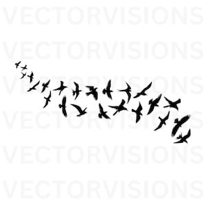 Flock Svg, Bird Flock Svg, flock bird silhouette, birds svg, Vector Cut file for Cricut,Pdf Png Eps Dxf, Decal,Stencil