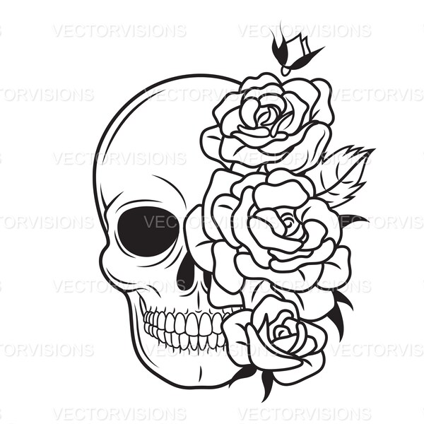 Skull Stencil for Cricut Etsy