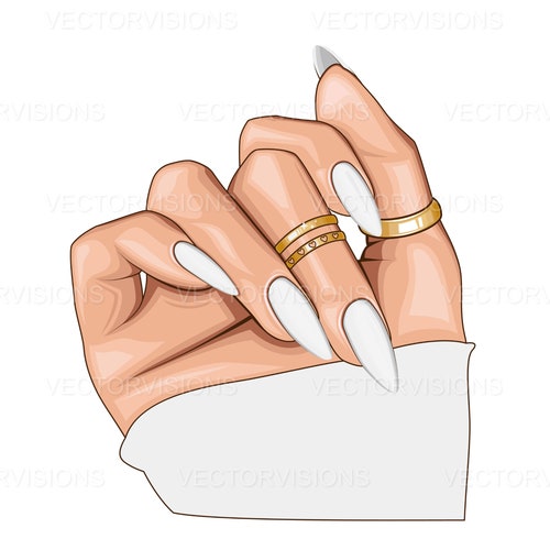 Nails Clipart Pretty Hands Clipart Manicure Png Coffin - Etsy
