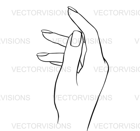 Hand with red nails color stroke high quality Vector Image