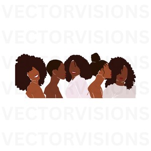 Melanin Girls Clipart, friends clipart, melanin friends clipart, melanin sisters clipart, melanin girls graphic, melanin girls silhouette