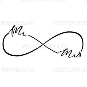 Mr & Mrs Svg, Infinity Svg, wedding Svg, bride Svg,  Vector Cut file for Cricut,Silhouette, Pdf Png Eps Dxf,Decal,Sticker,Vinyl,Stencil