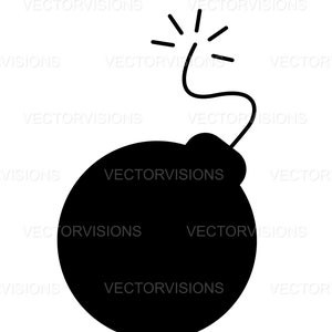 Bomb Svg, Explosive Bomb Svg, Bomb Silhouette, Vector Cut File for ...