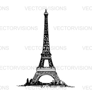 Eiffel Tower Svg, Eiffel Svg, Tower Svg, Paris Svg, Paris Eiffel Tower Svg, Vector Cut file for Cricut,Silhouette,Pdf Png Eps Dxf, Stencil