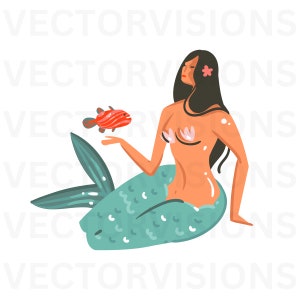 Mermaid Clipart, Mermaid, Mermaid Png, Mermaid jpg, Mermaid for Kids, Mermaid for girls, cartoon Clipart, Sea Creature Clipart, Mermaid