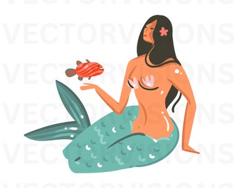 人魚のクリップアート、人魚、人魚の PNG、人魚の jpg、子供向けの人魚、女の子向けの人魚、漫画のクリップアート、海の生き物のクリップアート、人魚