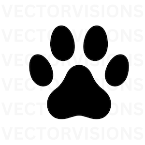 Paw Svg, Dog Paw Svg, Paw Silhouette, Animal Paw Cricut, Vector Cut file for Cricut,Pdf Png Eps Dxf, Decal,Stencil