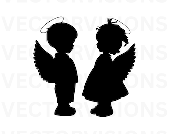 Angels Svg, Kids Angels svg, Toddler Angels svg, Baby angels, memorial svg, Vector Cut file for Cricut,Pdf Png Eps Dxf, Decal,Stencil