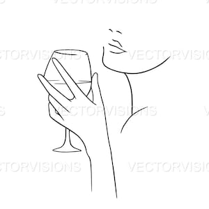 Lady With Wine Svg, Wine Svg, lady drinking, archivo de corte vectorial para Cricut,cricut,Silhouette, Pdf Png Eps Dxf,Calcomanía,Pegatina,Vinilo, Pin,Stencil