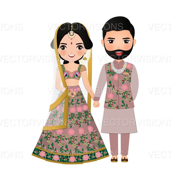 Indian Couple Clipart, Indian Wedding Clipart, Indian Couple Clipart, Indian,Bollywood Couple Clipart, Desi Couple Clipcart, Desi Wedding