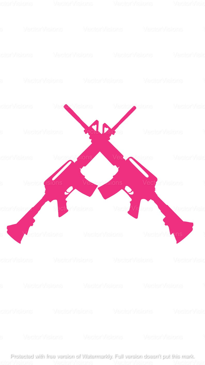 Pink Guns Svg, Guns Svg, Crossed Guns, Vector Cut File for Cricut, Cricut, Silhouette, Pdf Png