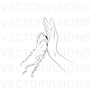 Hand-Paw Svg, Pet Owner Svg, Owner and Pet hand Svg, Pet Lover Svg, Vector Cut file for Cricut,Pdf Png Eps Dxf,