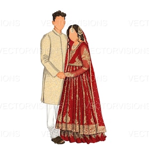 Clipart de casal indiano, clipart de casamento indiano, clipart de casal indiano, indiano, clipart de casal de Bollywood, clipcart de casal desi, casamento desi