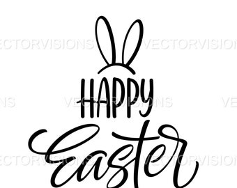 Happy Easter sign Svg,Happy Easter Svg,Easter Svg,Vector Cut file for Cricut,Silhouette,Pdf Png Eps Dxf,Decal,Sticker,Vinyl,Pin,Stencil